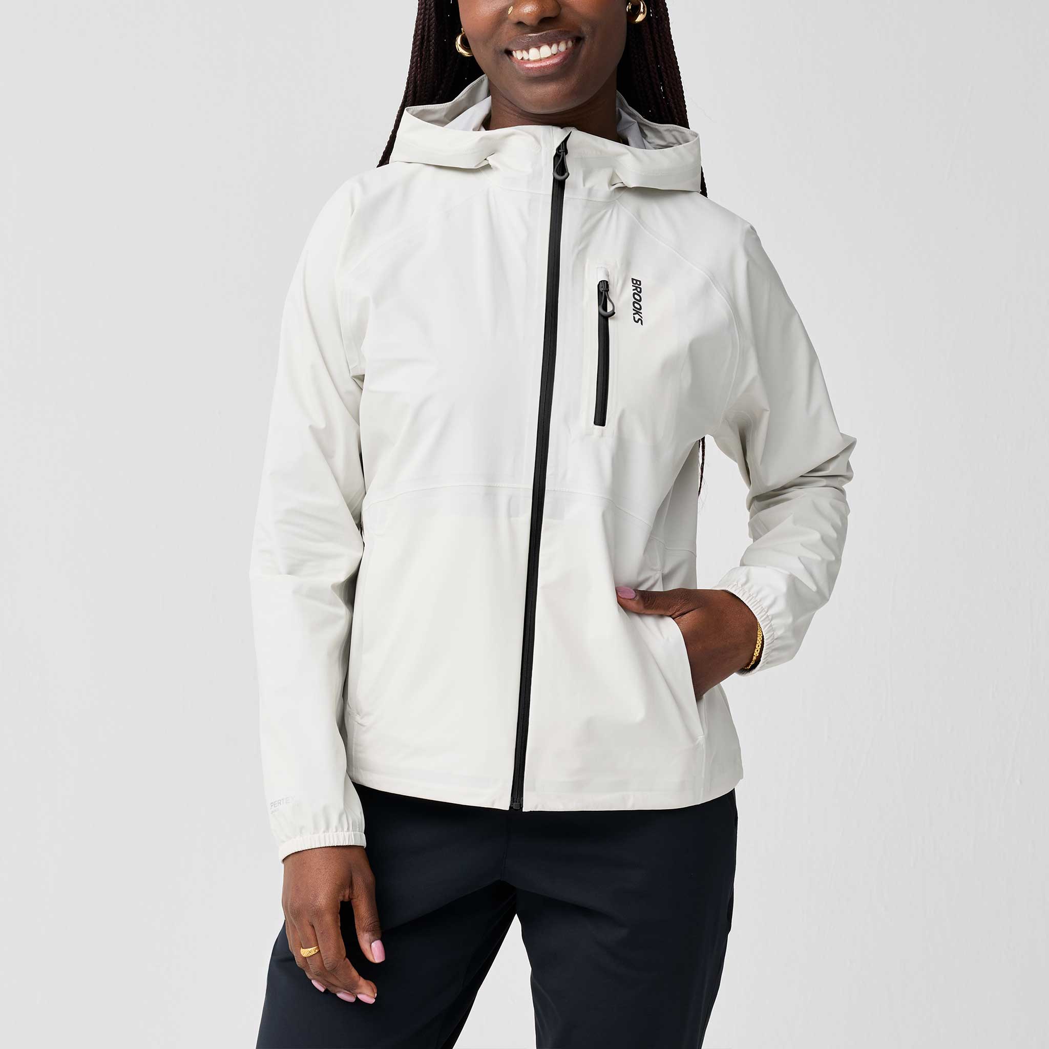 Brooks Canopy Waterproof Jacket Women's Running Apparel Bone