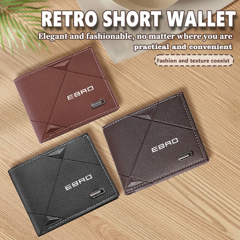 Portefeuille court pour hommes, porte-monnaie, organisateur de cartes de crédit, accessoires de mode pour voiture Ebro S700 S800 S900 S400 ‌