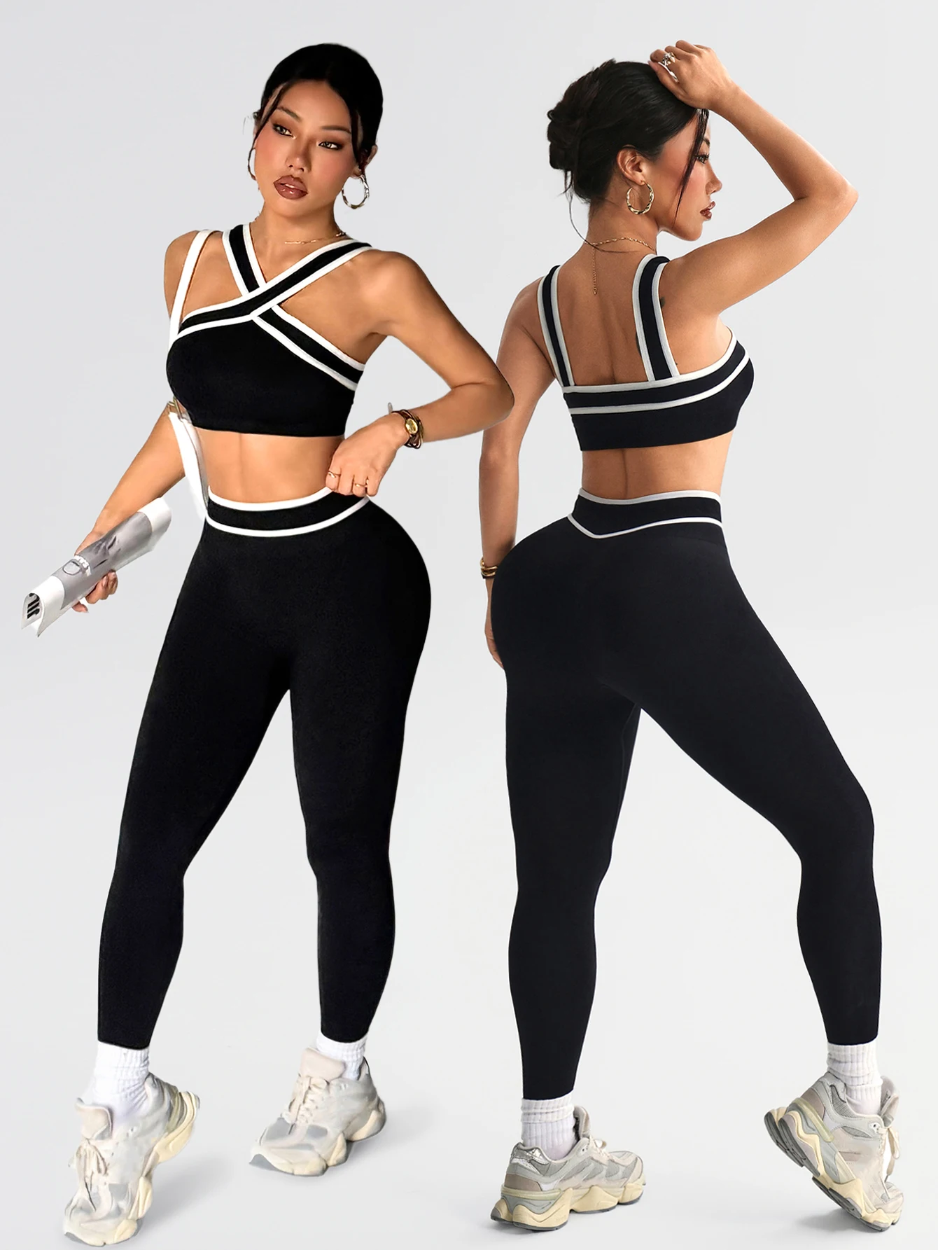 Ensemble de yoga sans couture pour femmes, 2 pièces, tenue de jogging, leggings de sport, soutien-gorge, vêtements de sport pour femme, tenue de gym, ensemble d'entraînement, vêtements de yoga, vêtements de sport