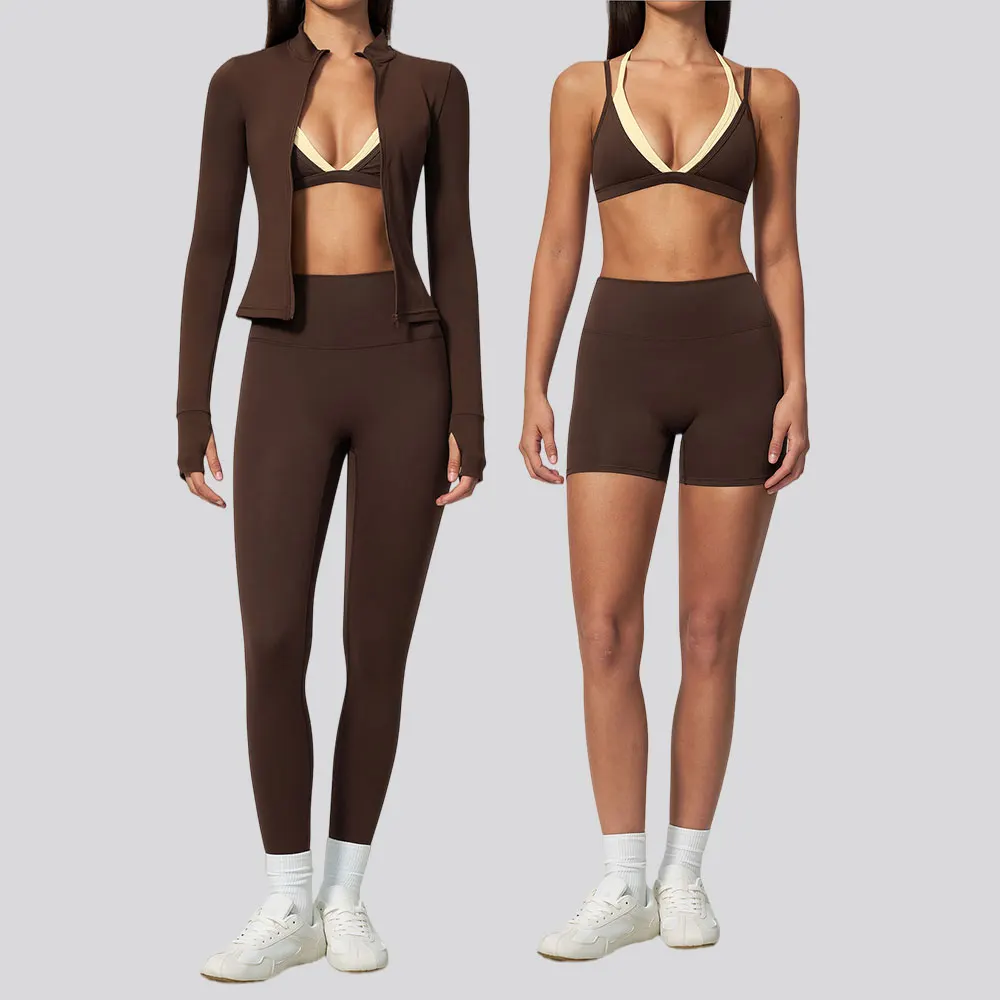 Ensemble de sport 2/3 pièces pour femmes, survêtement de course, ensembles de fitness, ensemble de yoga, soutien-gorge de sport, leggings, haut de yoga, vêtements de sport, vêtements de gym