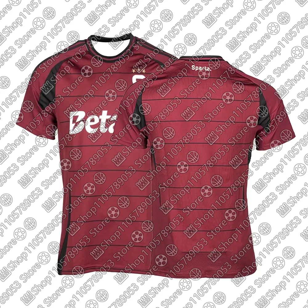 26-27 Maillot de football respirant pour hommes, enfants et garçons, République tchèque, S-Sparta P-Prague, domicile, entraînement masculin