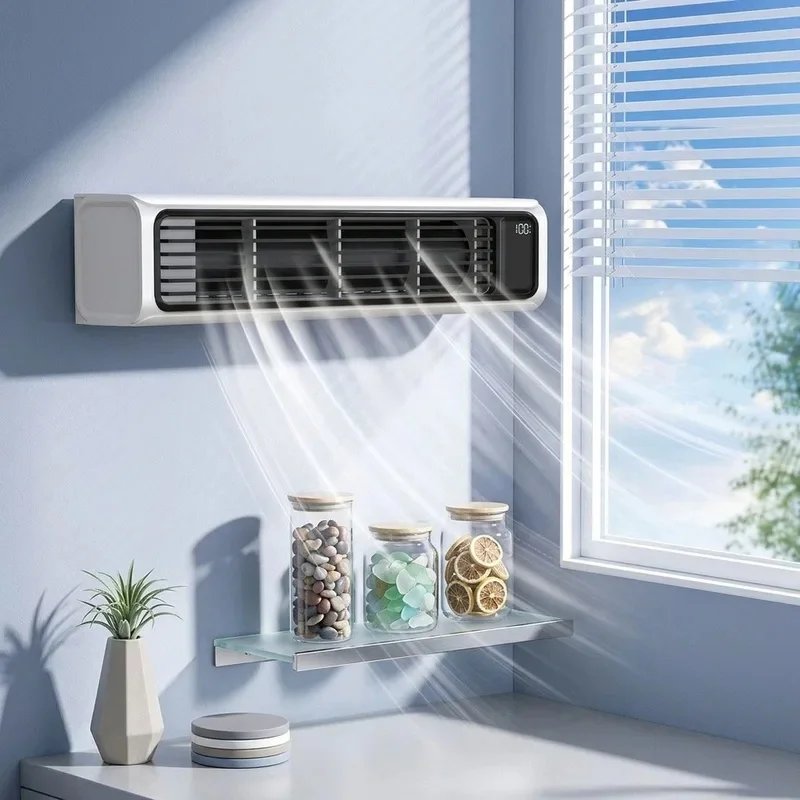 Ventilateur de climatisation personnel, ventilateur tour, 3600 mAh USB, 100 vitesses réglables, ventilateur électrique mural rafraîchissant