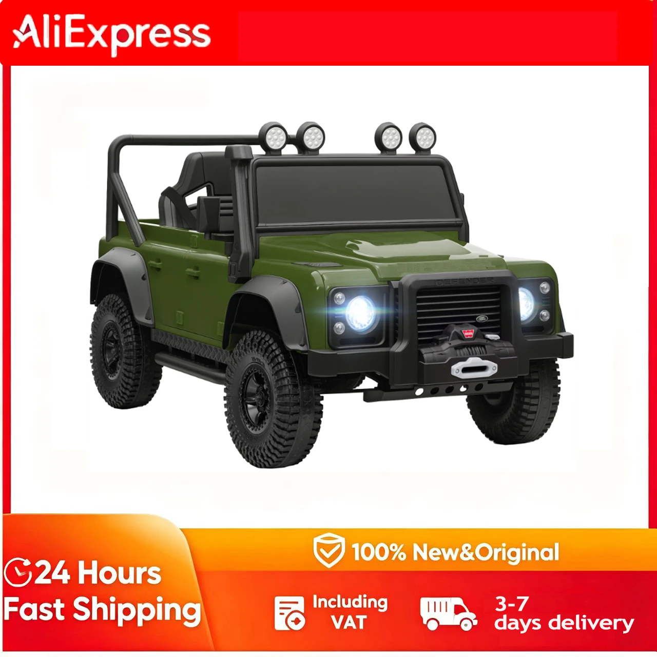 Voiture électrique pour enfants, fonctionnement sur batterie 12V, télécommande, fonction musique, haut-parleur, éclairage LED, vert, voiture jouet électrique, voiture jouet pour enfants, voiture électrique pour enfants, poussette électrique