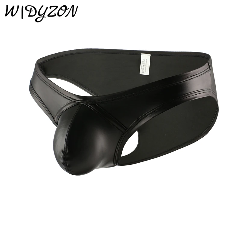Sous-vêtements pour hommes slips Sexy sous-vêtements pour hommes slips de Bikini en Faux cuir Cuecas Calzoncillos Lingerie érotique pour hommes vêtements de discothèque