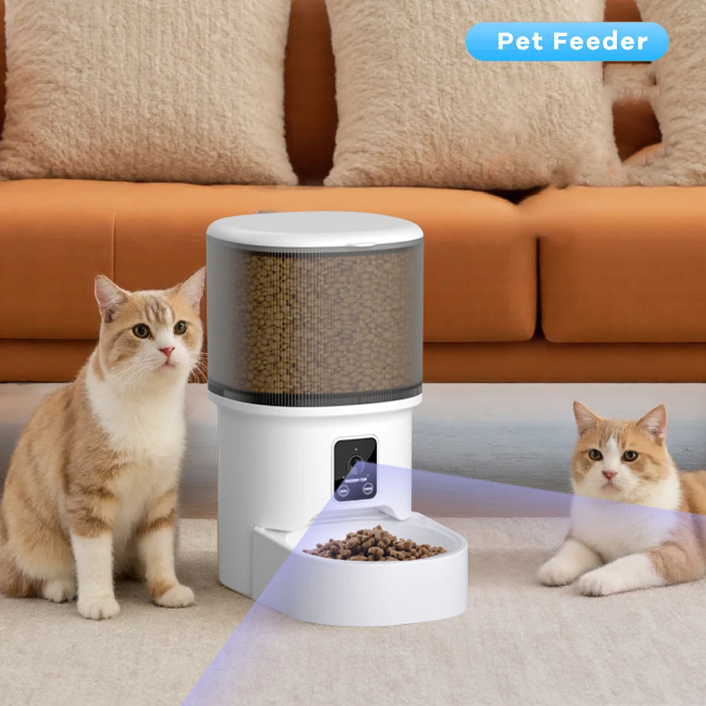 Distributeur automatique de nourriture pour chats et chiens 4L - Distributeur de nourriture programmable pour animaux de compagnie, avec distributeur de nourriture sèche, sans blocage de nourriture, sac déshydratant inclus.