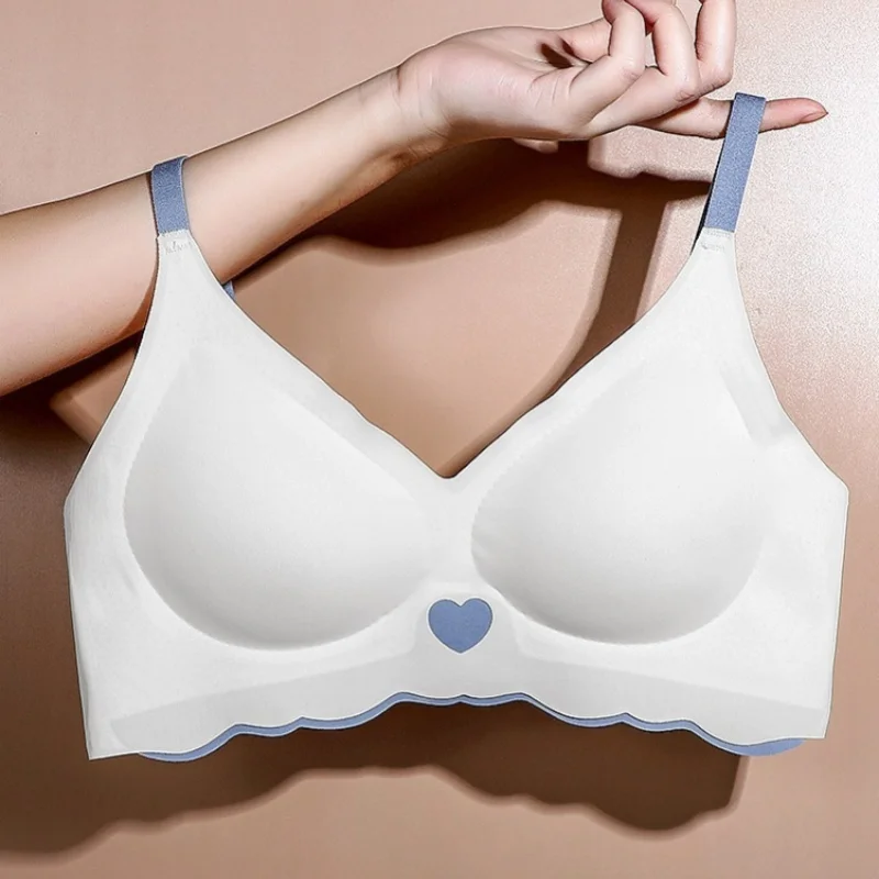 Soutien-gorge sans coutures, sans armatures, imprimé cœur, lingerie féminine sexy, soutien-gorge rembourré, haut de lingerie, vêtements de nuit, lingerie intime, tailles S-XL.