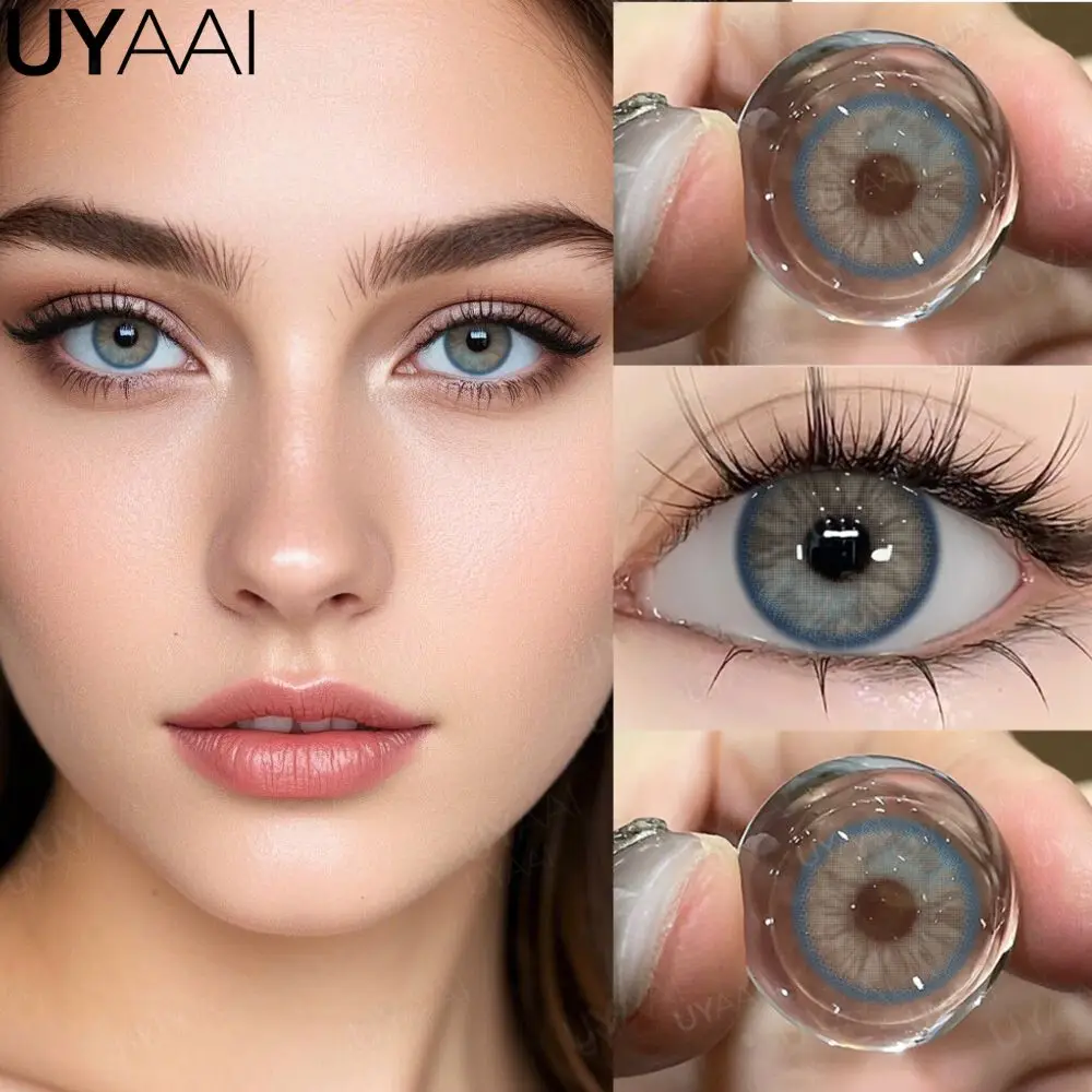 UYAAI nouvelles lentilles de Contact de couleur pour les yeux cosmétiques lentilles de Contact bleues marron lentilles de Contact naturelles de haute qualité lentilles grises