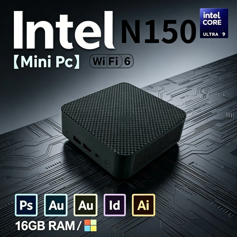 2026 Mini-PC Tragbarer Gaming-Desktop Intel N150 Kleiner Taschencomputer 16GB RAM 1TB SSD WiFi 6 BT5.2 PC
