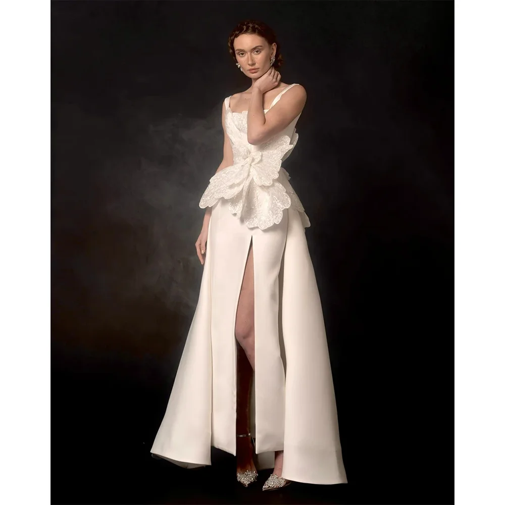 Customized Elegant Women's Square Neck Evening Dresses 2026 Designers A-line Flowers Party Dresses For Wedding Party Formal