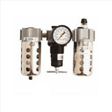 Milton 1101 3/8 Filter Regulator and Lubricator Trio 3/8 NPT Milton Deluxe Polycarbonate FRL Trio