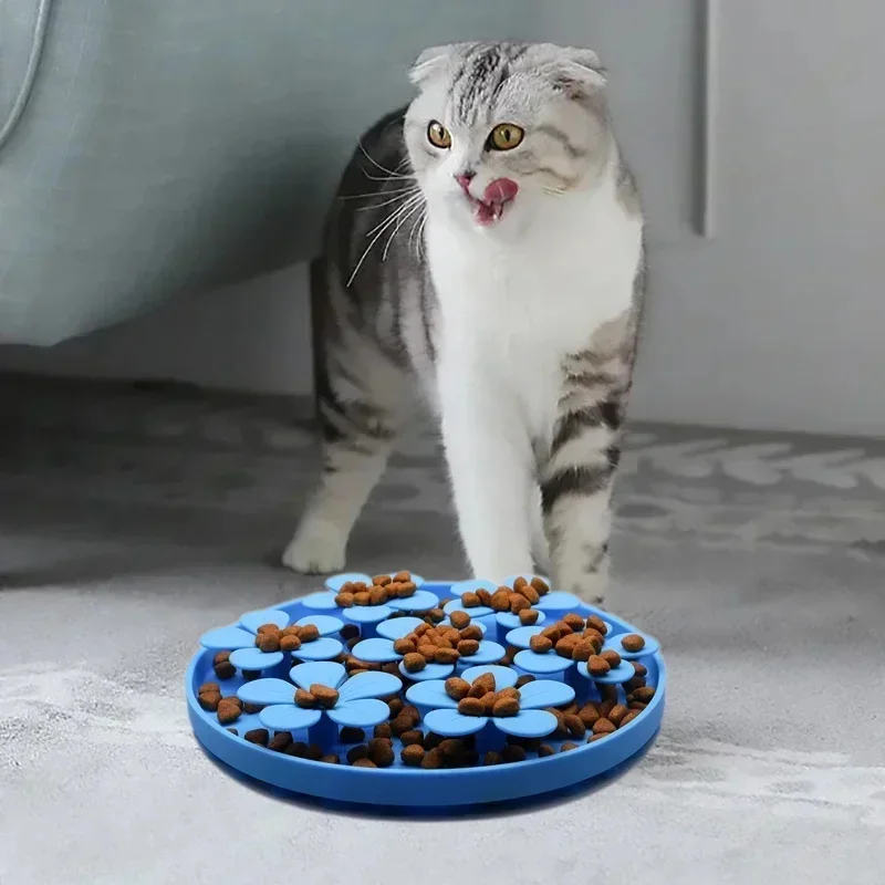 Futtermatte für Haustiere mit Saugnapf, Slow-Food-Schüssel, Silikon-Leckmatte, Leckerli-Spender für Hunde und Katzen