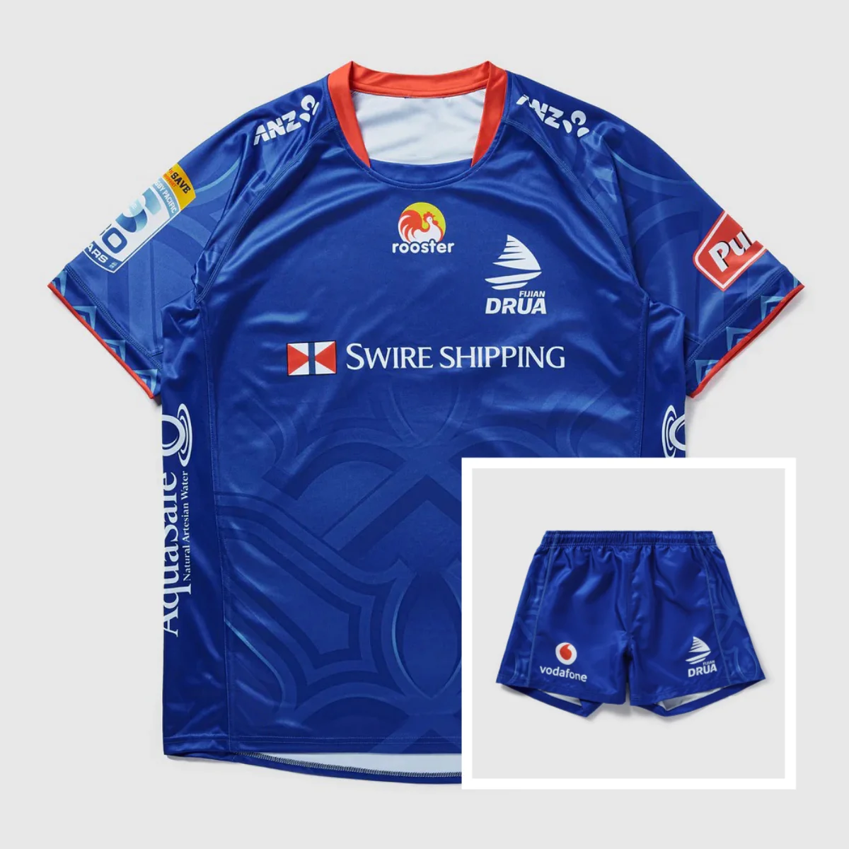 Tenues de supporters de rugby 2026 : Ensemble domicile Fijian Drua (maillot et short) pour adultes et enfants – Tenue de sport décontractée d'été pour l'entraînement de rugby, respirante et à séchage rapide