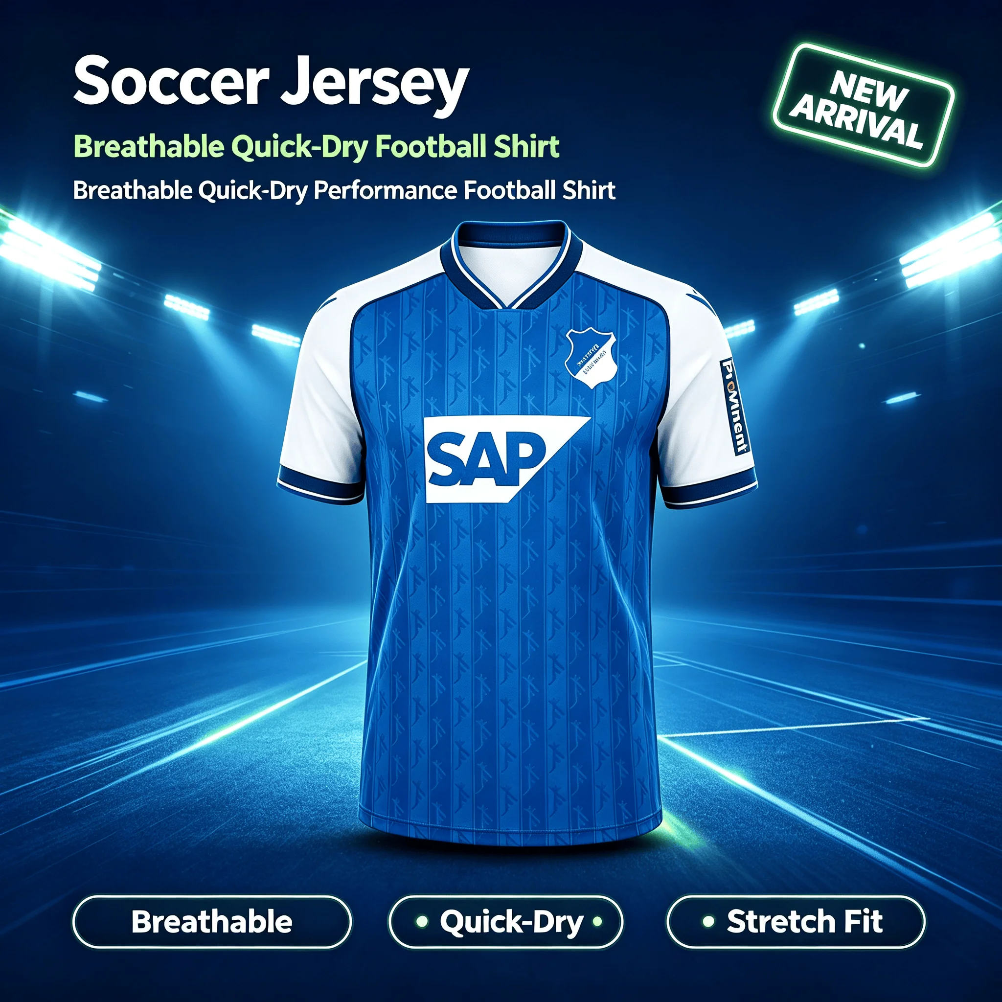 Nouveautés 26-27 T-shirt de sport athlétique pour adulte Hoffenheim Maillot de football domicile extérieur Respirant Séchage rapide Léger Tee-shirt familial