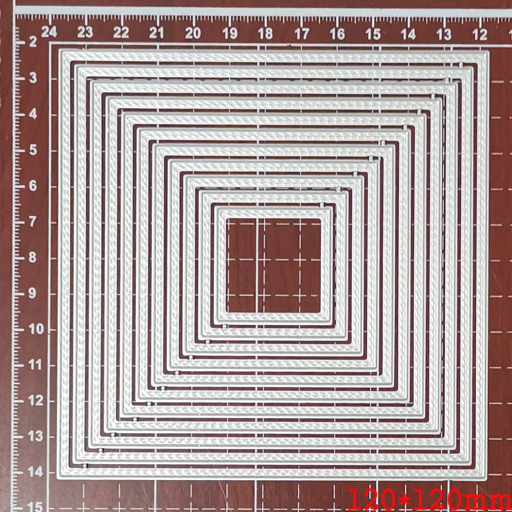 Matrices de découpe en métal pour fond de cadre carré, pochoirs artisanaux pour bricolage, scrapbooking photo, gaufrage décoratif, cartes en papier bricolage, 40%