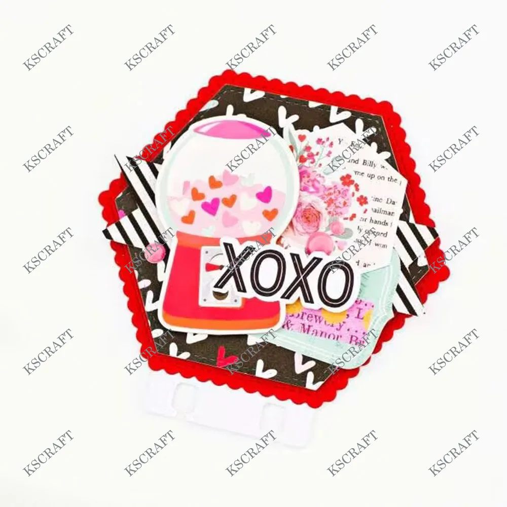 KSCRAFT-Cadres hexagonaux imbriqués Memorydex, matrices de découpe, pochoirs pour bricolage Scrapbooking, gaufrage décoratif, cartes en papier bricolage