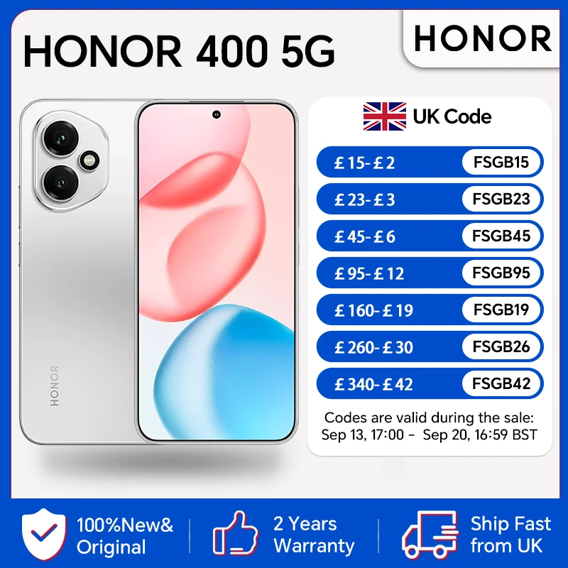 HONOR 400 5G, EU Version, 5G Smartphone,200Mp Ai Super Zoom Camera, Qualcomm Snapdragon 7 Gen 3,5300Mah Silicon-Carbon Battery,HONOR Smartphone