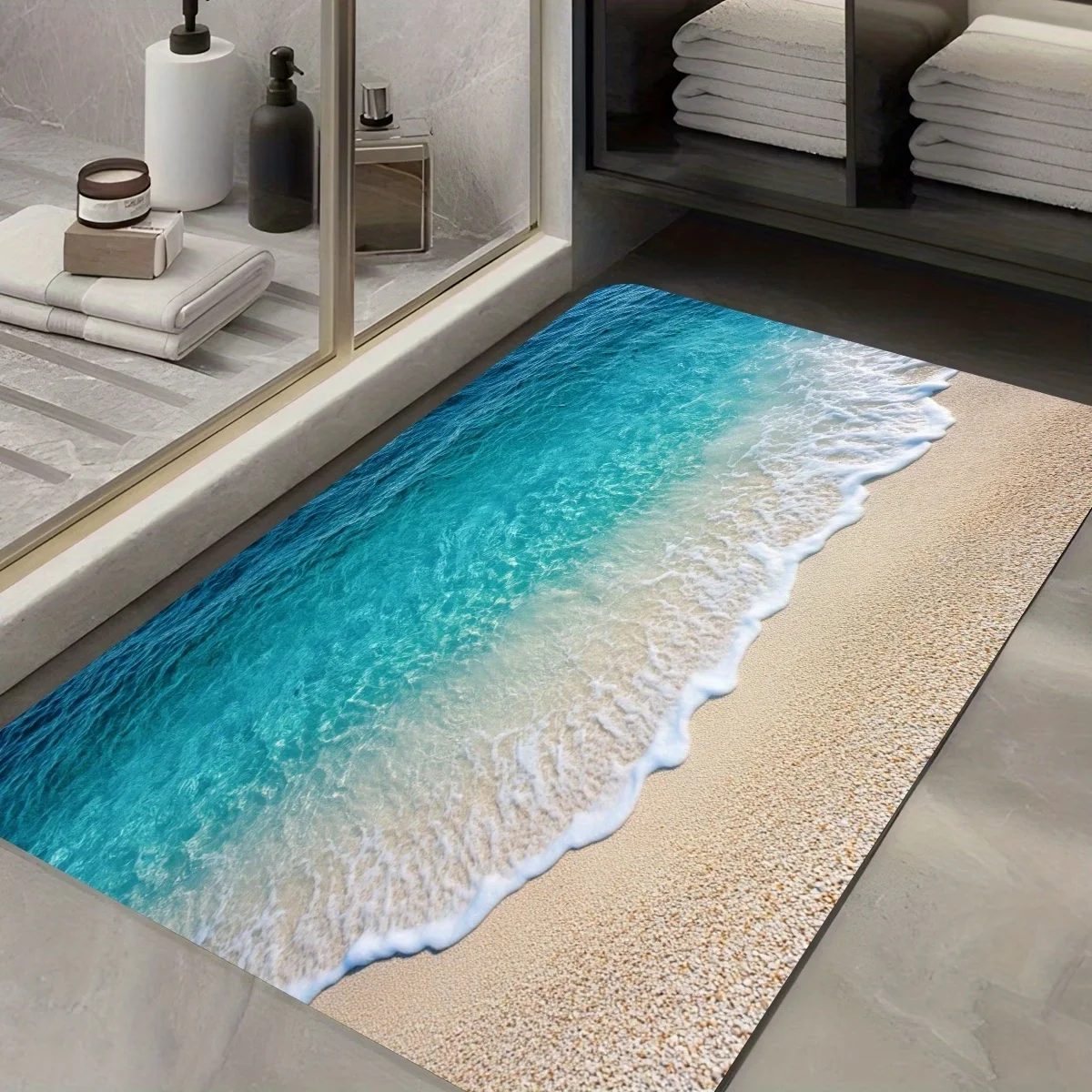 Beautiful Wave Print Pattern Design Floor Mat Suitable for Doorstep Guest Bedroom and Office Perfect Home Decoration Floor Mat