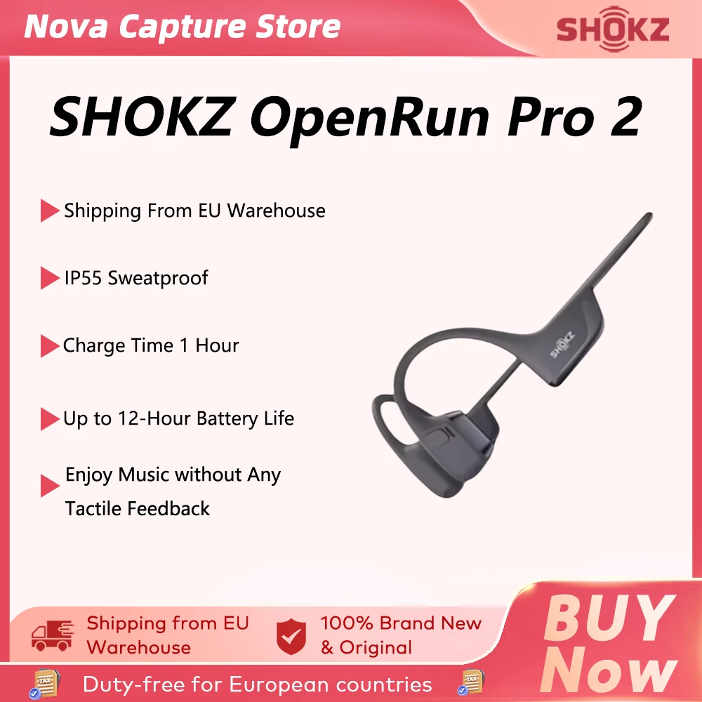 Local + SHOKZ OpenRun Pro 2 S820/S821 Sportkopfhörer Open-Ear-Ohrhörer Bluetooth 5.3 Geräuschunterdrückendes Mikrofon IP55 Wasserdicht