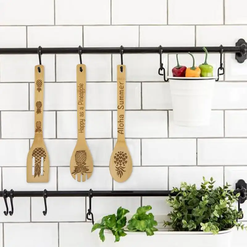 Ensemble de spatule de cuisine à motifs de dessins animés, louche en bois, ustensiles de cuisine, ustensiles de cuisine suspendus, ensemble d'ustensiles de cuisine, cuillère