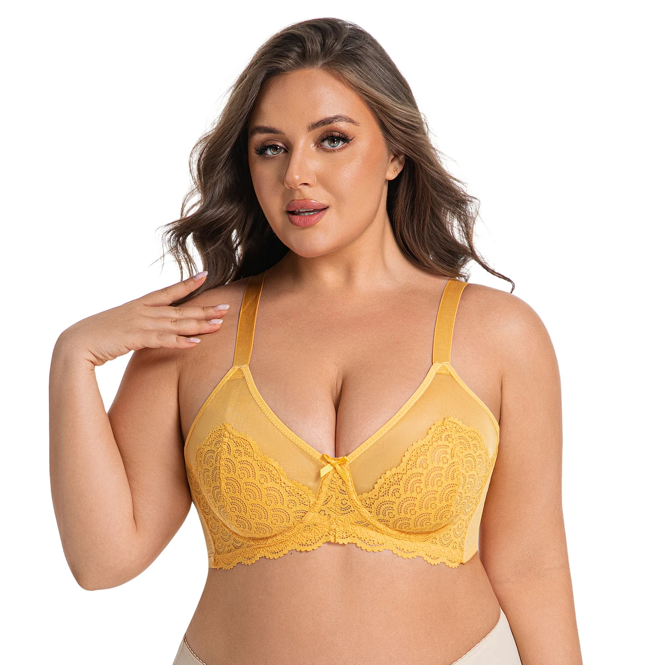 Soutien-gorge sans fil à boucle florale en dentelle pour femme, lingerie respirante et confortable pour un usage quotidien, lingerie pour femme pour toutes les saisons