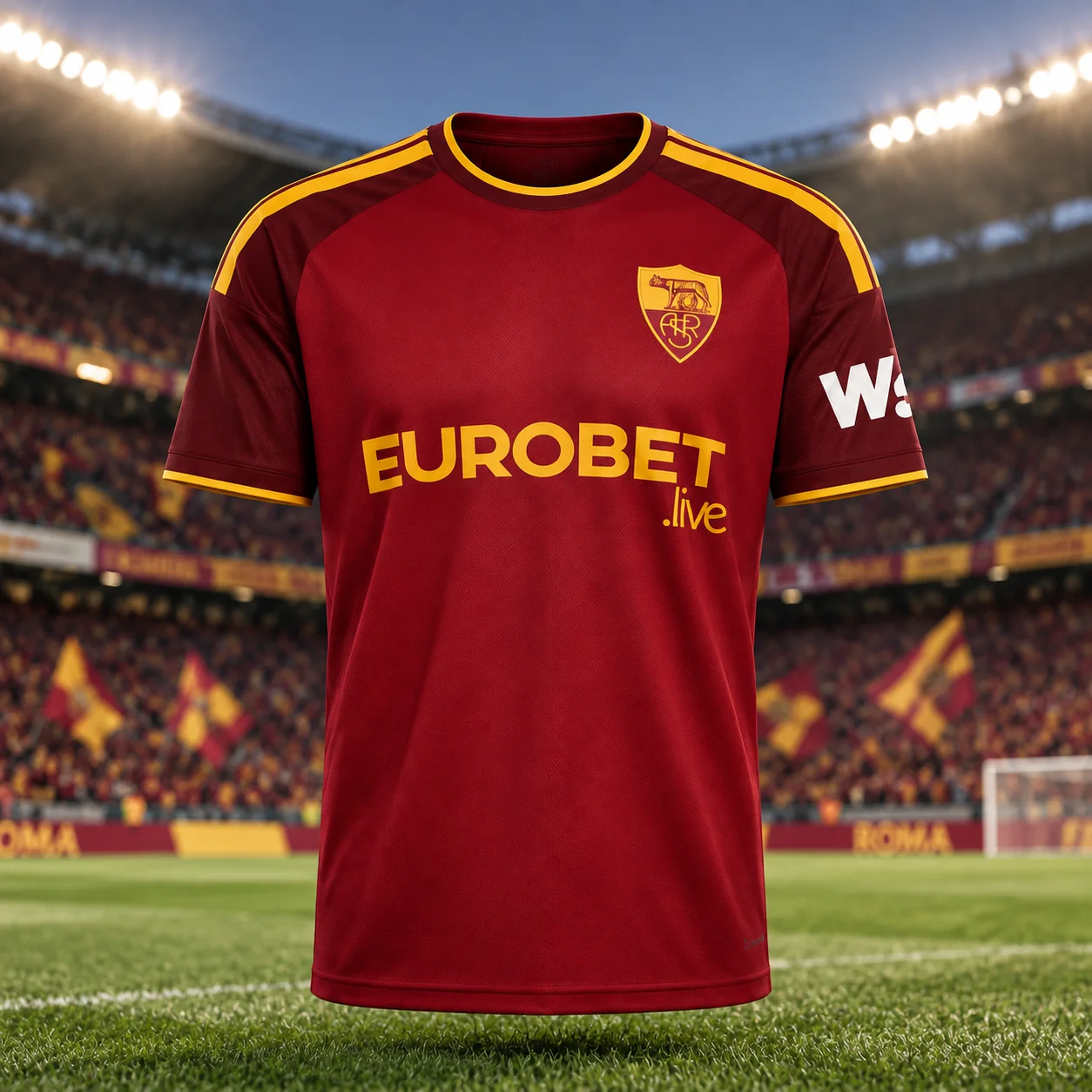 Maillot de football domicile AS Roma 2026/27, maillot de football à manches courtes rouge et or pour hommes, séchage rapide, respirant, pour matchs et entraînements, pour les supporters