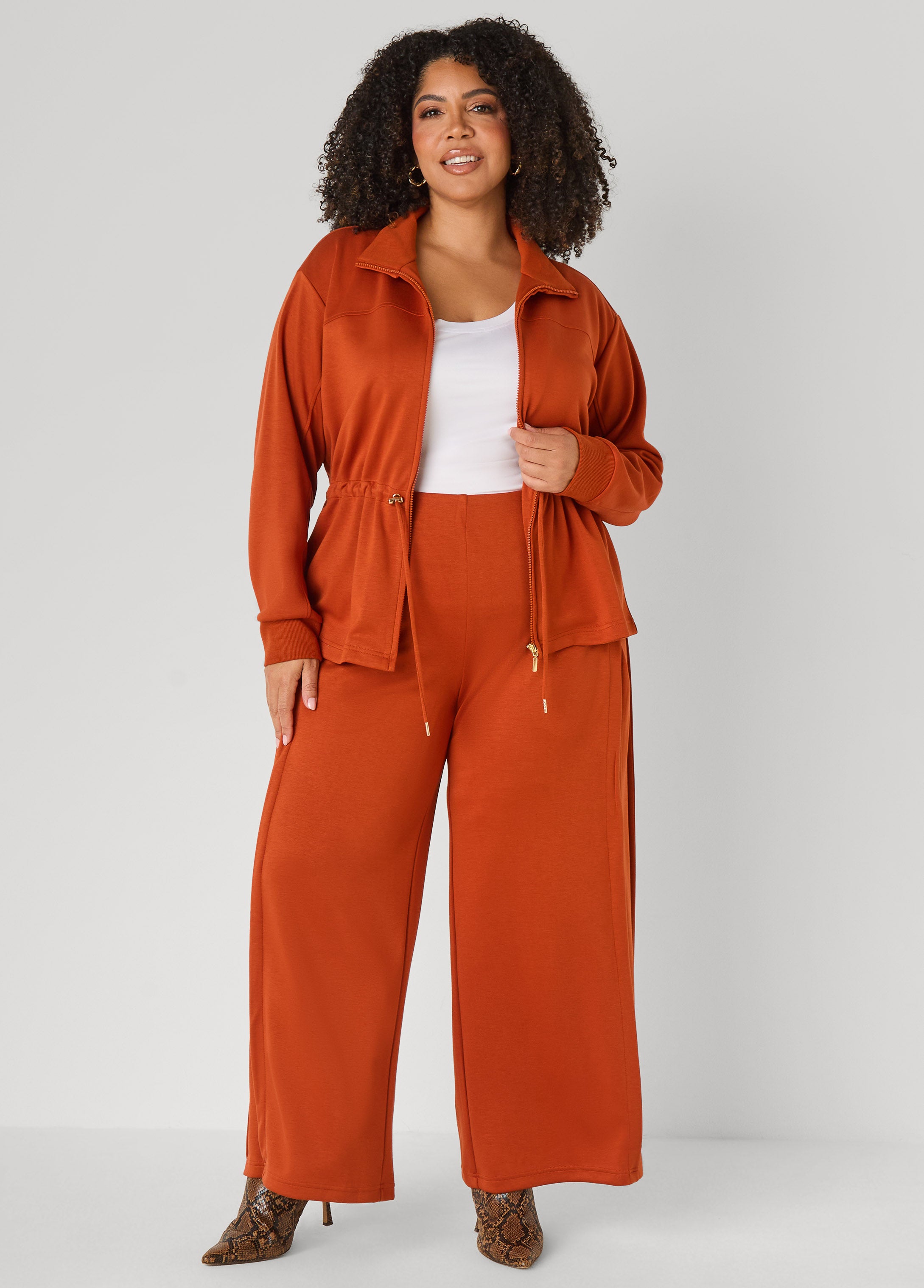 Plus Size Pleated Luxe Soft Scuba Pants
