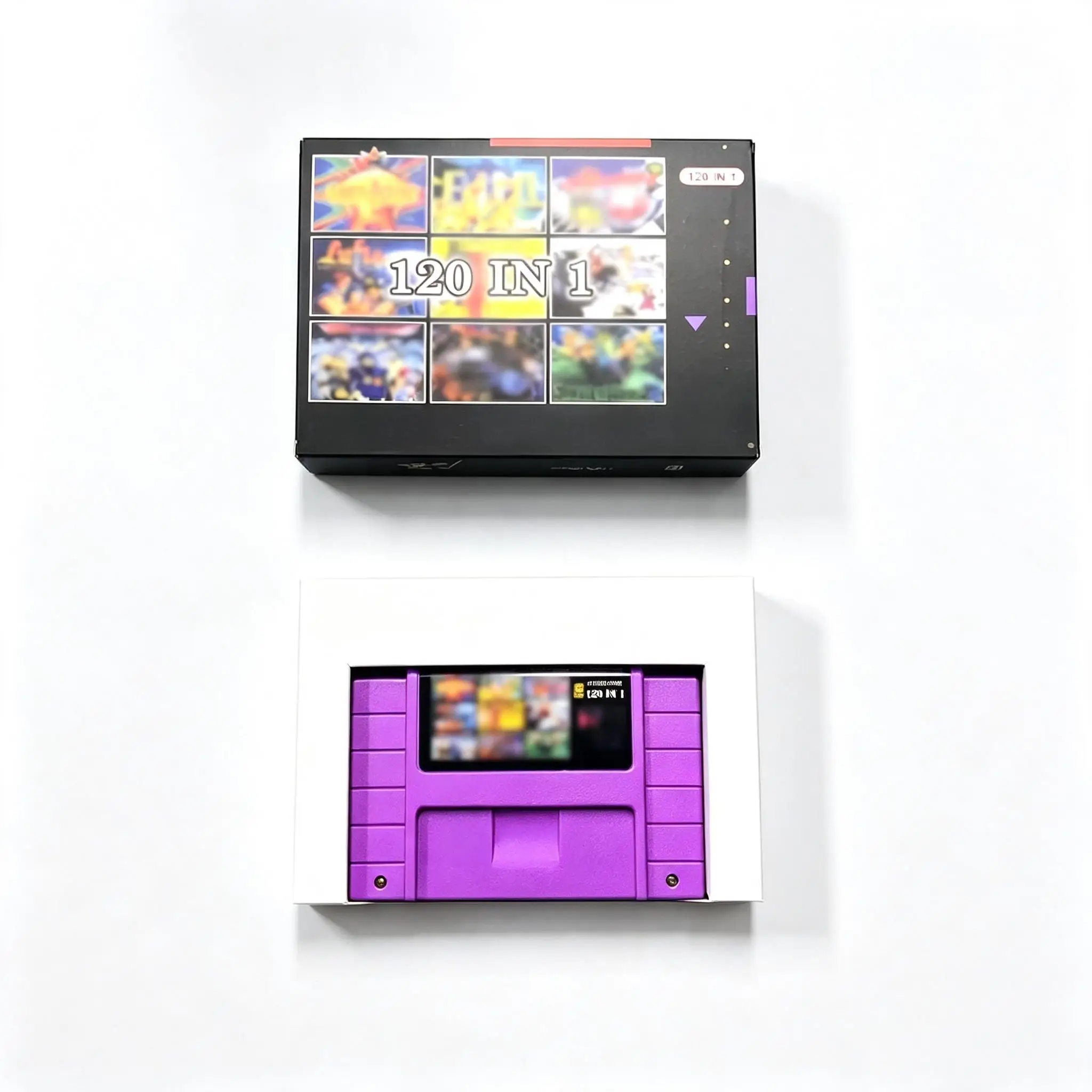 Super 110 In 1/ 120 In 1 Game Cartridge Multi Game Card For SNES NTSC 16 Bit Video Game Console Purple Shell