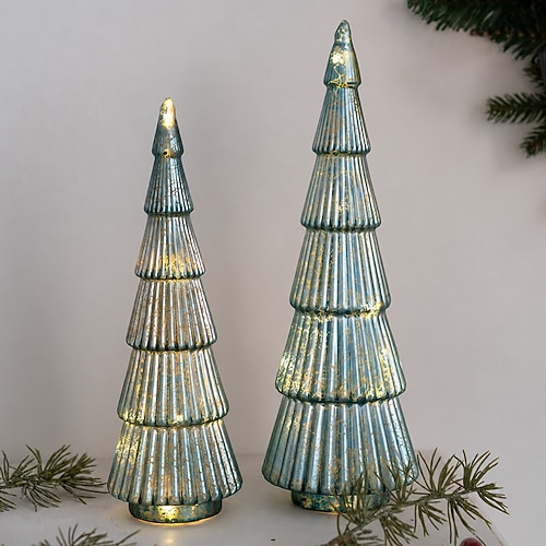 Ornamenti luminosi in vetro per albero di Natale, statuetta luminosa per albero di Natale con luce, decorazioni luminose per la casa, decorazioni da scrivania, regali per la casa, centrotavola per