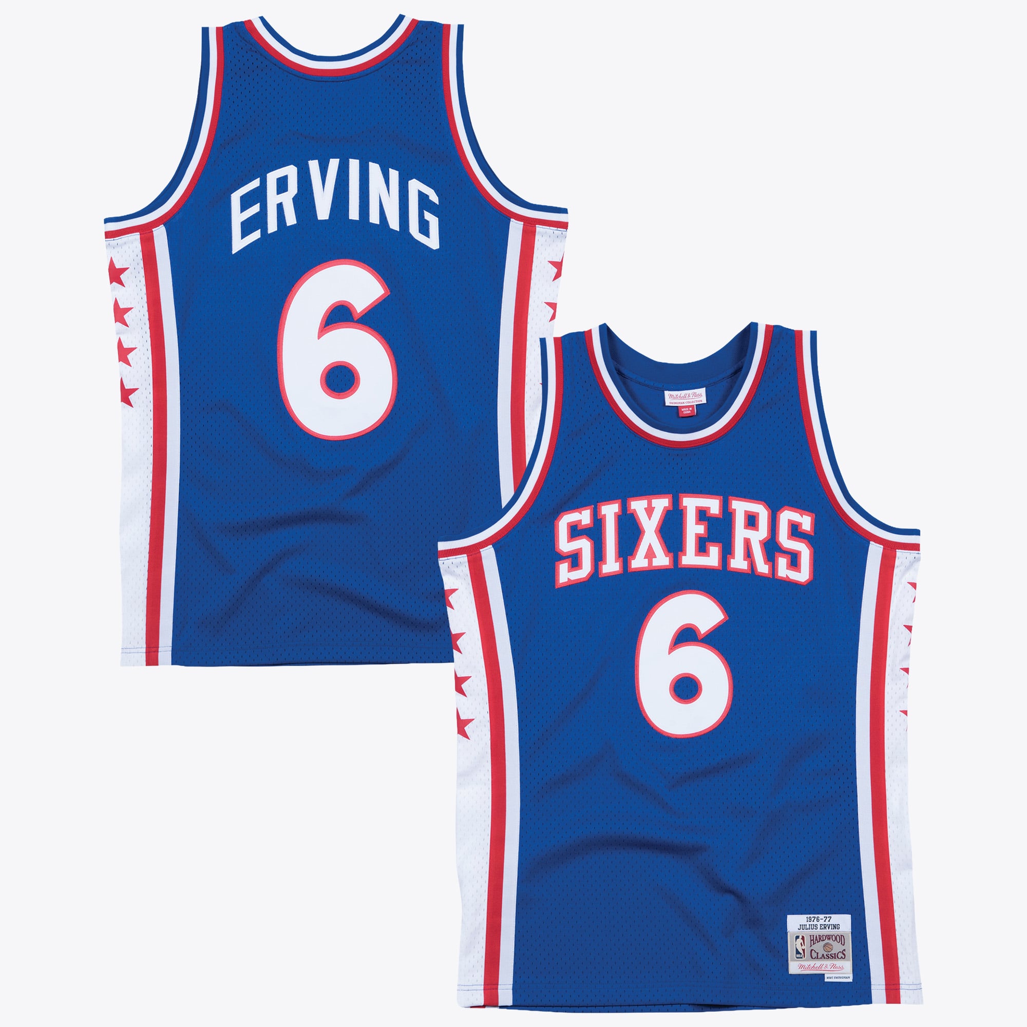 Maillot Authentique Swingman Philadelphia 76ers Mitchell & Ness Julius Erving 1976 – Bleu Royal - Homme Taille: XS