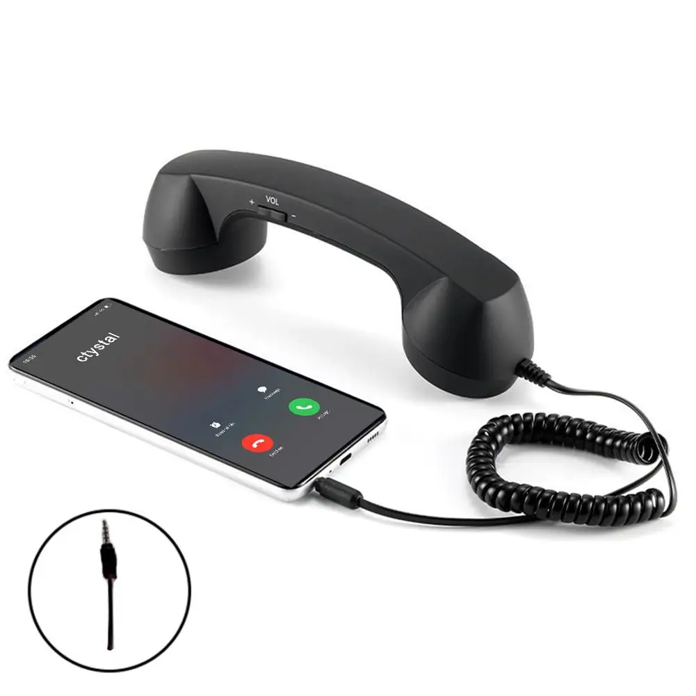 Type-C/3.5mm Retro Telephone Phone Handset Receiver Multifunction Handheld Cell Phone Receiver For Phones PC Telephone Receiver