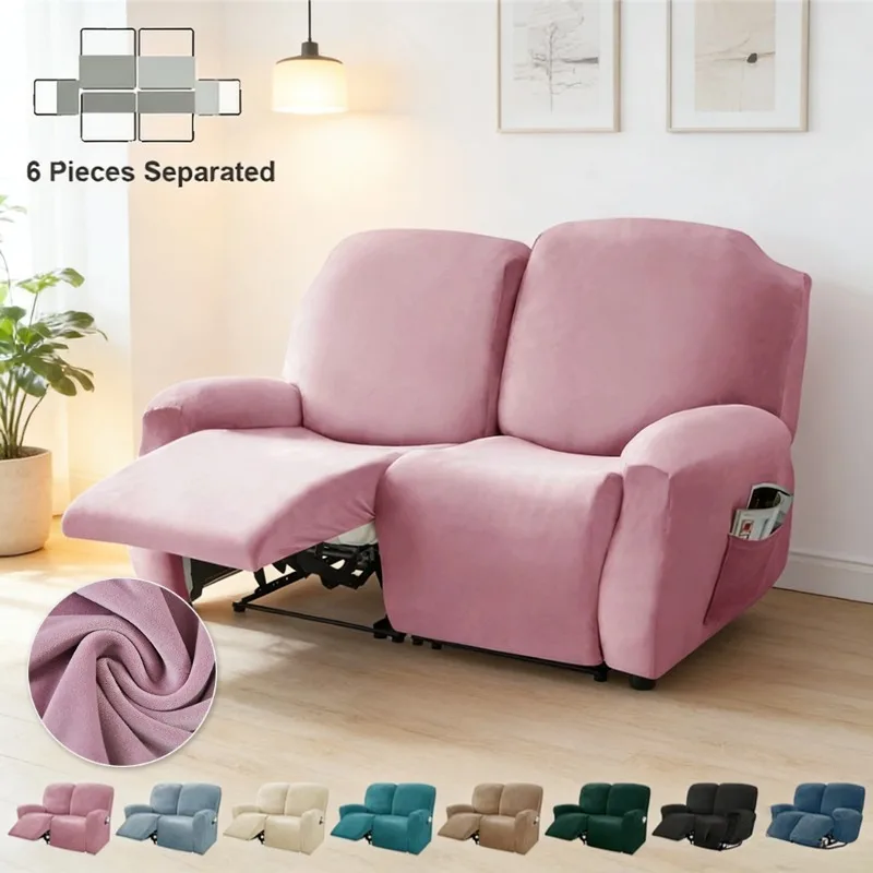 Neue 2-Sitzer Samt-Split-Relaxsessel-Bezüge, dehnbare, superweiche Relaxsessel-Überzüge, waschbarer Relaxsessel-Schutz für Zuhause