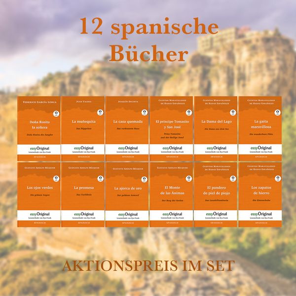 12 spanische Bücher (Bücher + Audio-Online) - Lesemethode von Ilya Frank, Set von Cuentos,Gustavo Adolfo Becquer,Federico García Lorca,Joaquín