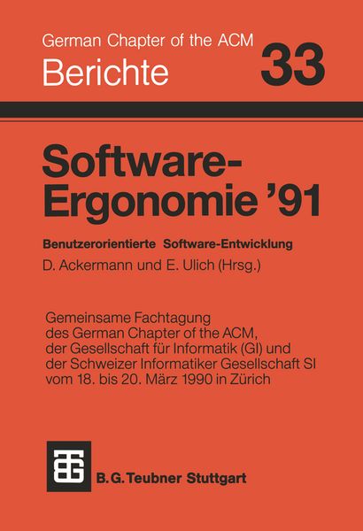 Software-Ergonomie ’91, Taschenbuch von , Vieweg & Teubner, 978-3-519-02674-7