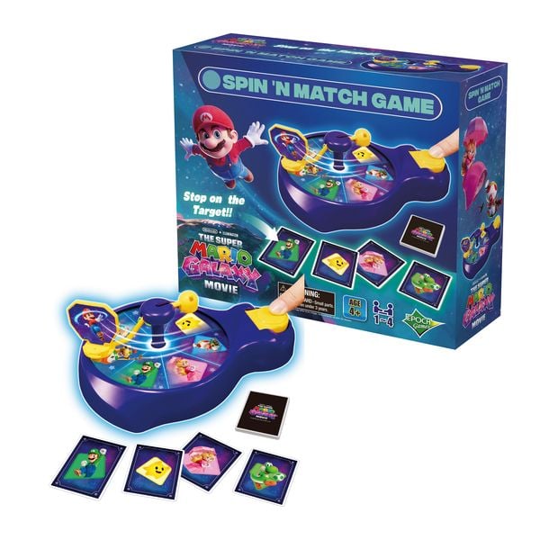 EPOCH Games 7639 - Spinn Match Game, Challenge Roulette Super Mario Galaxy Movie, Tisch-Roulette, Mini-Spiel