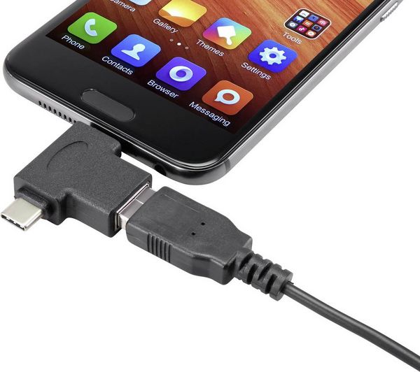 Renkforce USB 3.2 Gen 1 (USB 3.0) Adapter [1x USB-C® Stecker, USB 2.0 Stecker Micro-B - 1x USB 3.2 Gen 2 Buchse A (USB 3.1)] mit