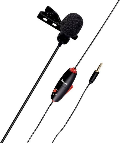 Ansteck Sprach-Mikrofon Hama Smart Übertragungsart (Details):Kabelgebunden inkl. Klammer, inkl. Tasche, inkl. Windschutz