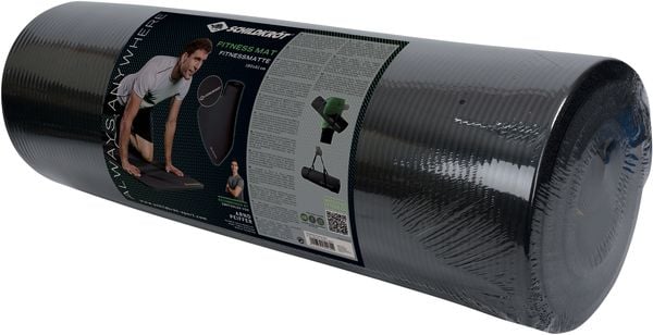 FITNESSMATTE, (15mm, black), mit Tragegurt