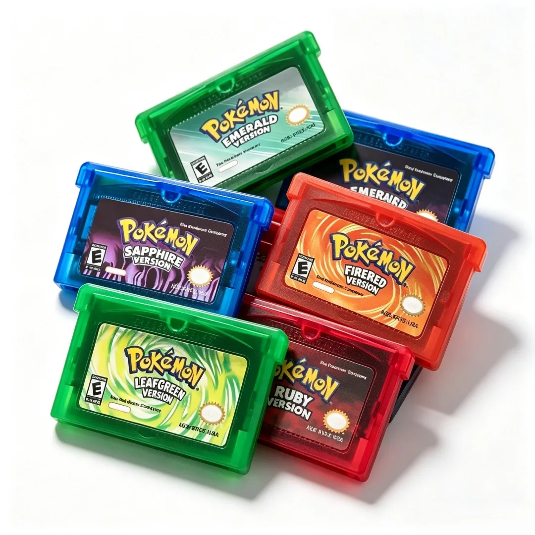 Pokémon GBA Game Cartridge Emerald FireRed LeafGreen Ruby Sapphire 32 Bit Video Game Card Advance GBA SP NDS Retro Game Gift