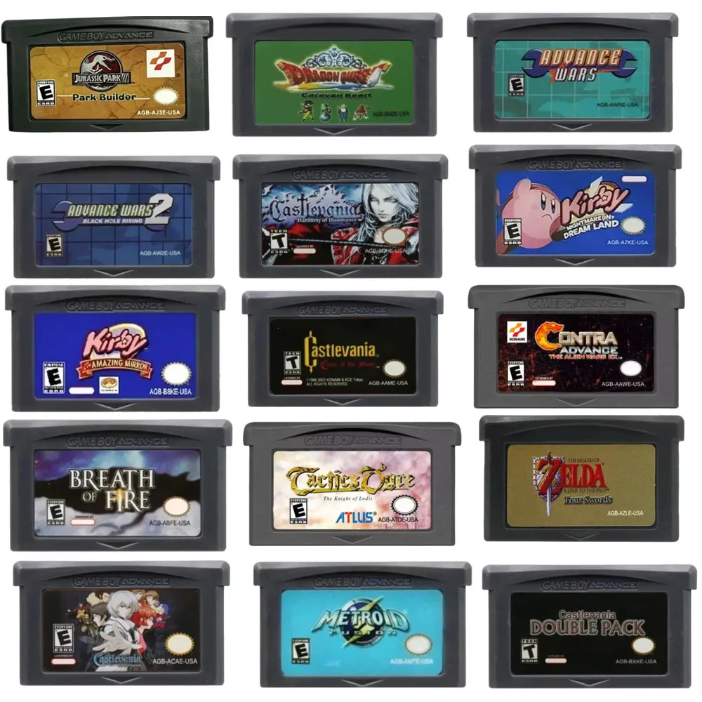 GBA USA Video Game Cartridge 32 Bit Games Card Pokémon Turbo Revival Klonoa Advance Wars Shining Soul Metal Slug Breath Fire