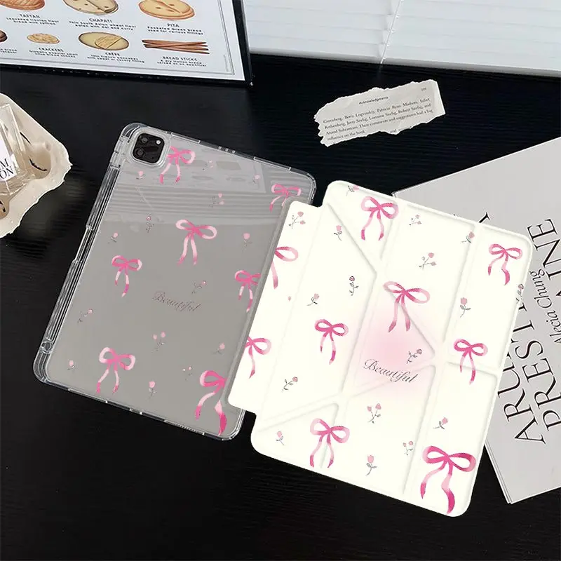 Coque transparente en acrylique pliable 3+Y pour iPad 10.2 7/8/9e génération, iPad 4/5 10.9, iPad A16 2025 11e génération, iPad Air 11/13, iPad Mini 6 8.3, iPad Air 3 10.5, iPad Pro 11 2020