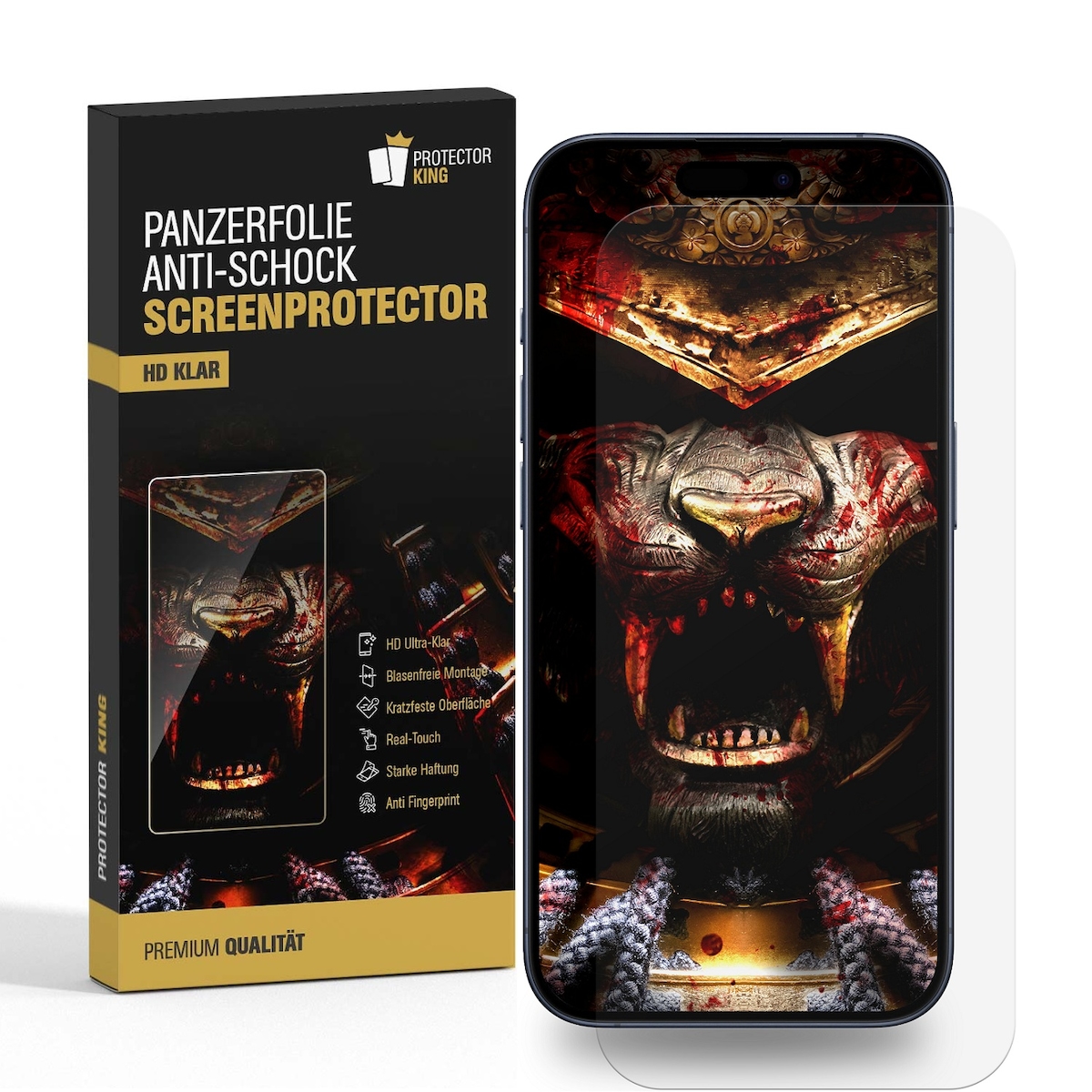 4x Panzerfolie für iPhone 18 Pro Max Anti-Shock HD klar Displayschutz Schutzfolie Screen-Protector, Anti-Kratz, Anti-Schmutz