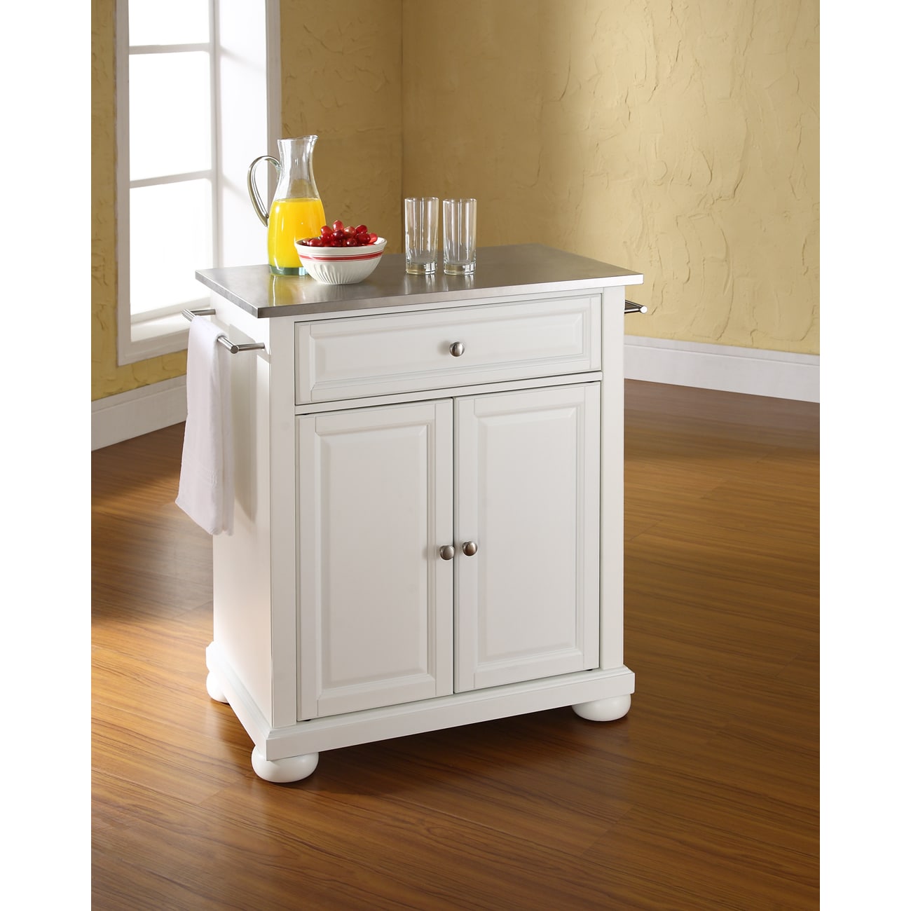 Crosley Alexandria Stainless Steel Top Portable Kitchen Island/Cart - 31"W x 18"D x 33.5"H