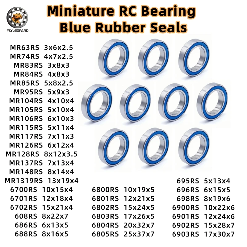 10Pcs 6701RS 12x18x4mm Bearing ABEC-7 Hobby Electric RC Car Truck 6700 6702 696 688 -2RS Blue Sealed Deep Groove Ball Bearings
