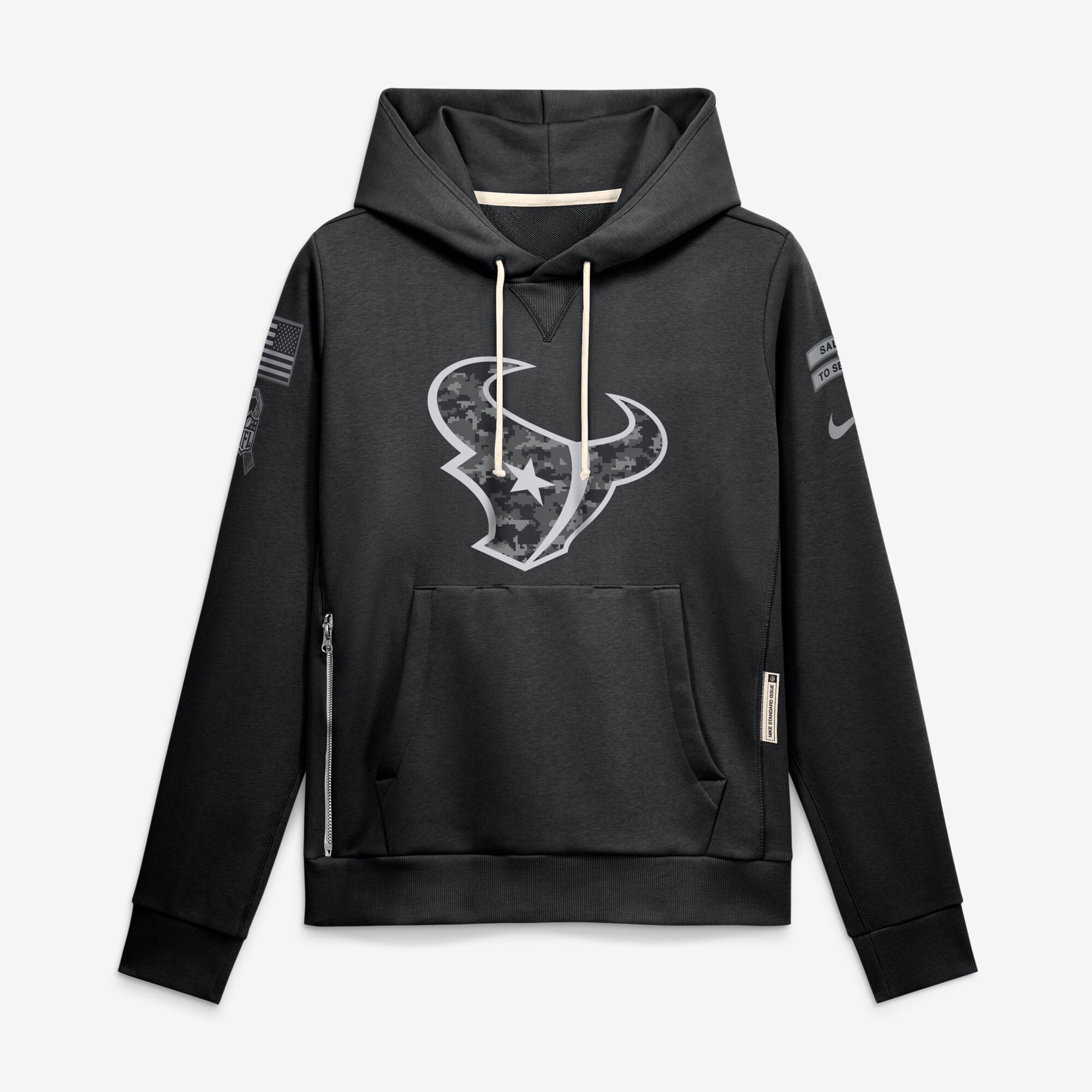 Nike Damen-Pullover-Hoodie „Houston Texans 2026 Salute to Service Sideline Dri-FIT“ in Schwarz