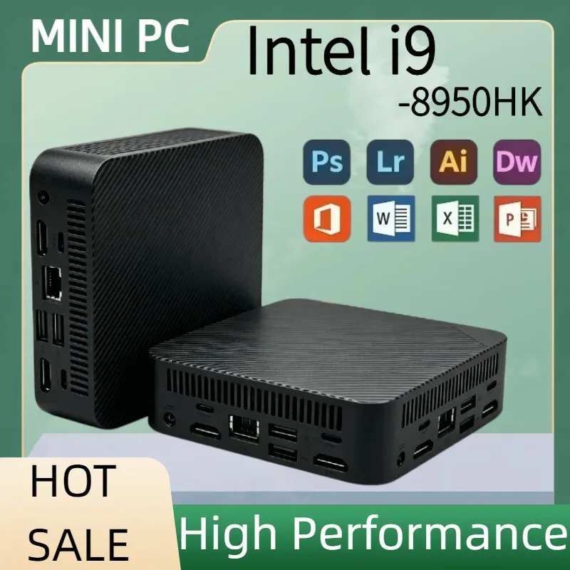 Hochleistungs-Mini-PC Intel i9-8950HK Mini-PC-Computer 16GB RAM 1TB/2TB SSD Gaming-PC Wifi 6 BT5.2 Mini-PC-Desktop
