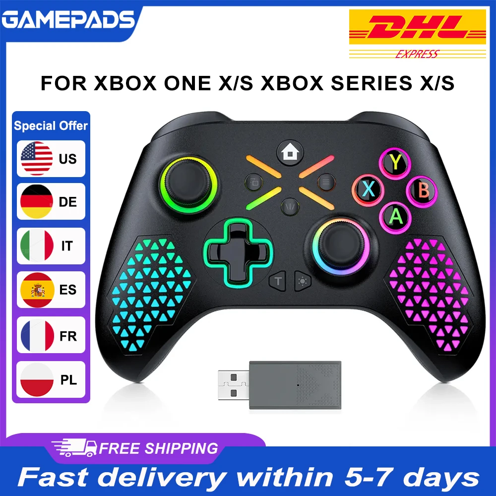 RGB Wireless For Xbox Controller Xbox One/xbox Series X/S/PC Controle xbox one 650mah Battery gamepad Multi-Function Joystick
