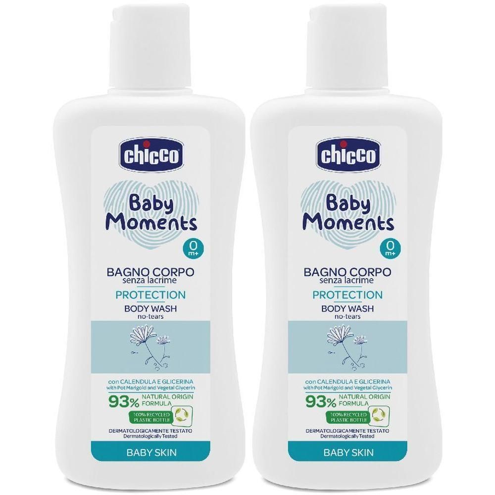 Chicco Baby Moments Bagno Corpo Senza Lacrime Protection 200 Ml 2x200