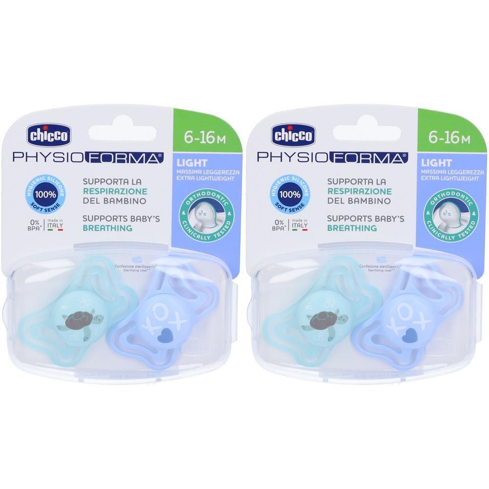 Chicco Physioforma Light Succhietto Azzurro 6-16 Mesi 2x1 St