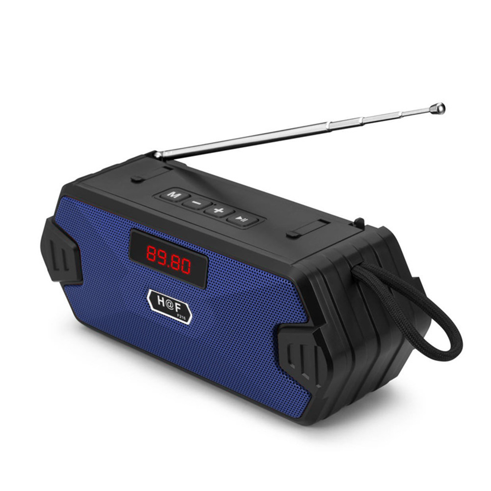 Portable Bluetooth Speaker With FM Radio USB Wireless Outdoor Sound System blue
