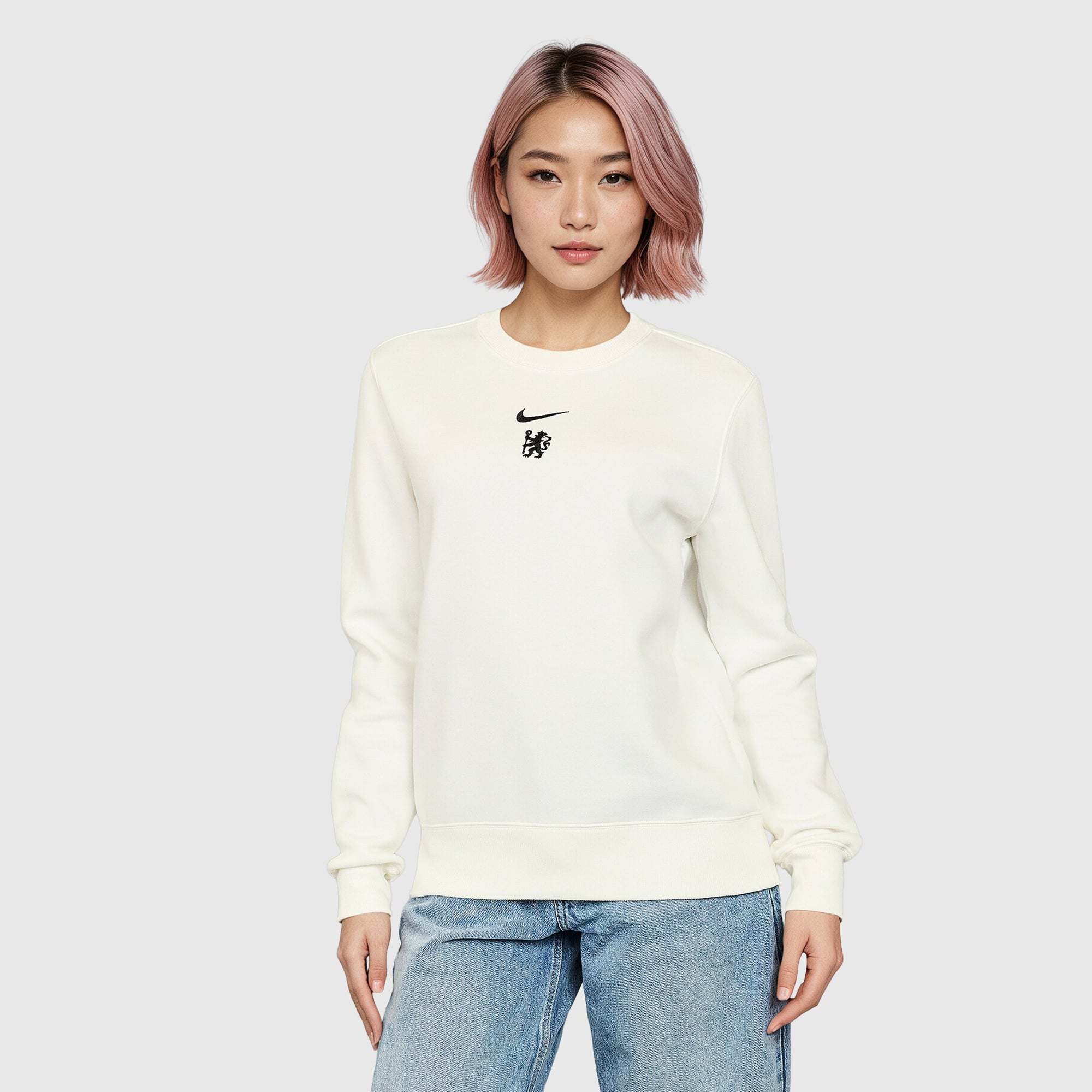 Chelsea Nike Phoenix Fleece-Sweatshirt – Segel – Damen